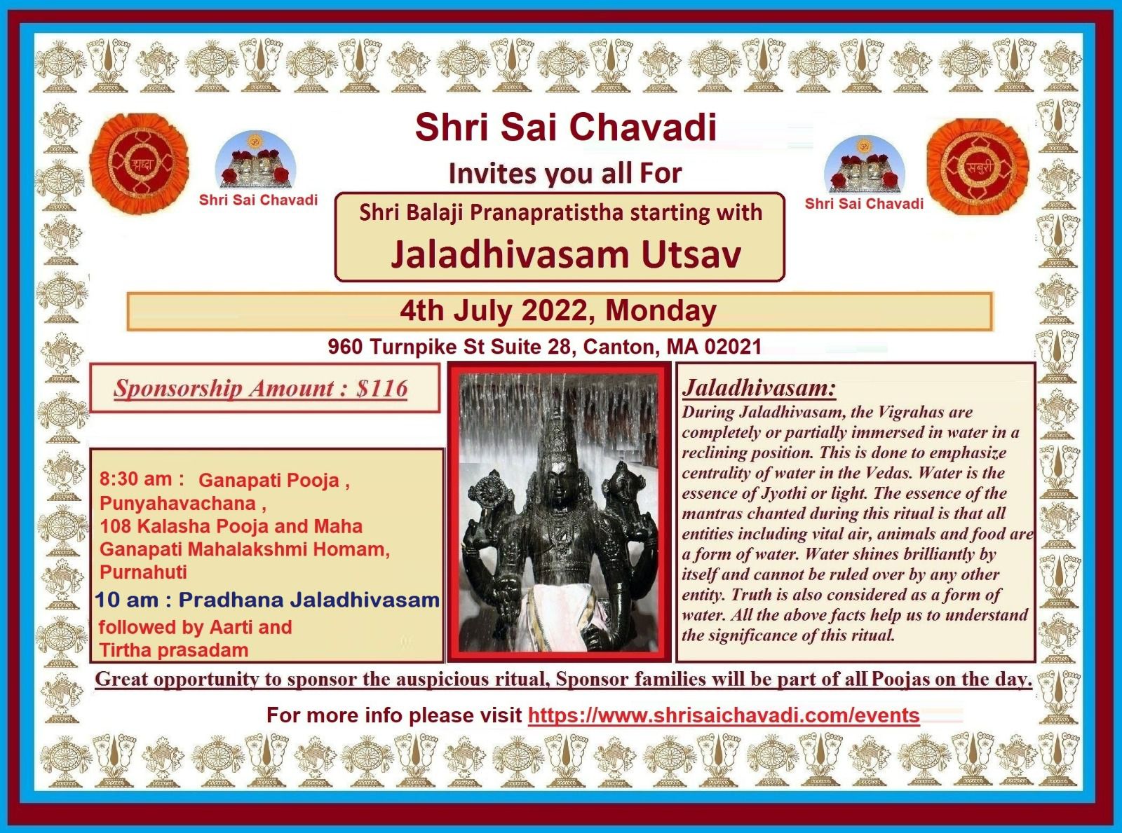 Chavadi Jaladhivasam Utsav